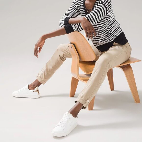 WHBM $110 EMBROIDERED Mid-Rise Pret-A-Pedi Crop Pants 12R - Picture 6 of 12